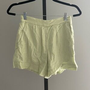 Abercrombie & Fitch Lime Green Linen Pull On Shorts Size Small